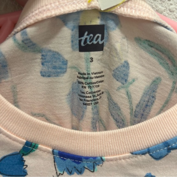 Tea Collection Ruffle Sleeve A Line Dress Tulip Thistle NWT Size 3 - Picture 3 of 6